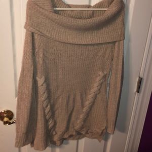 Off shoulder heavy sweater